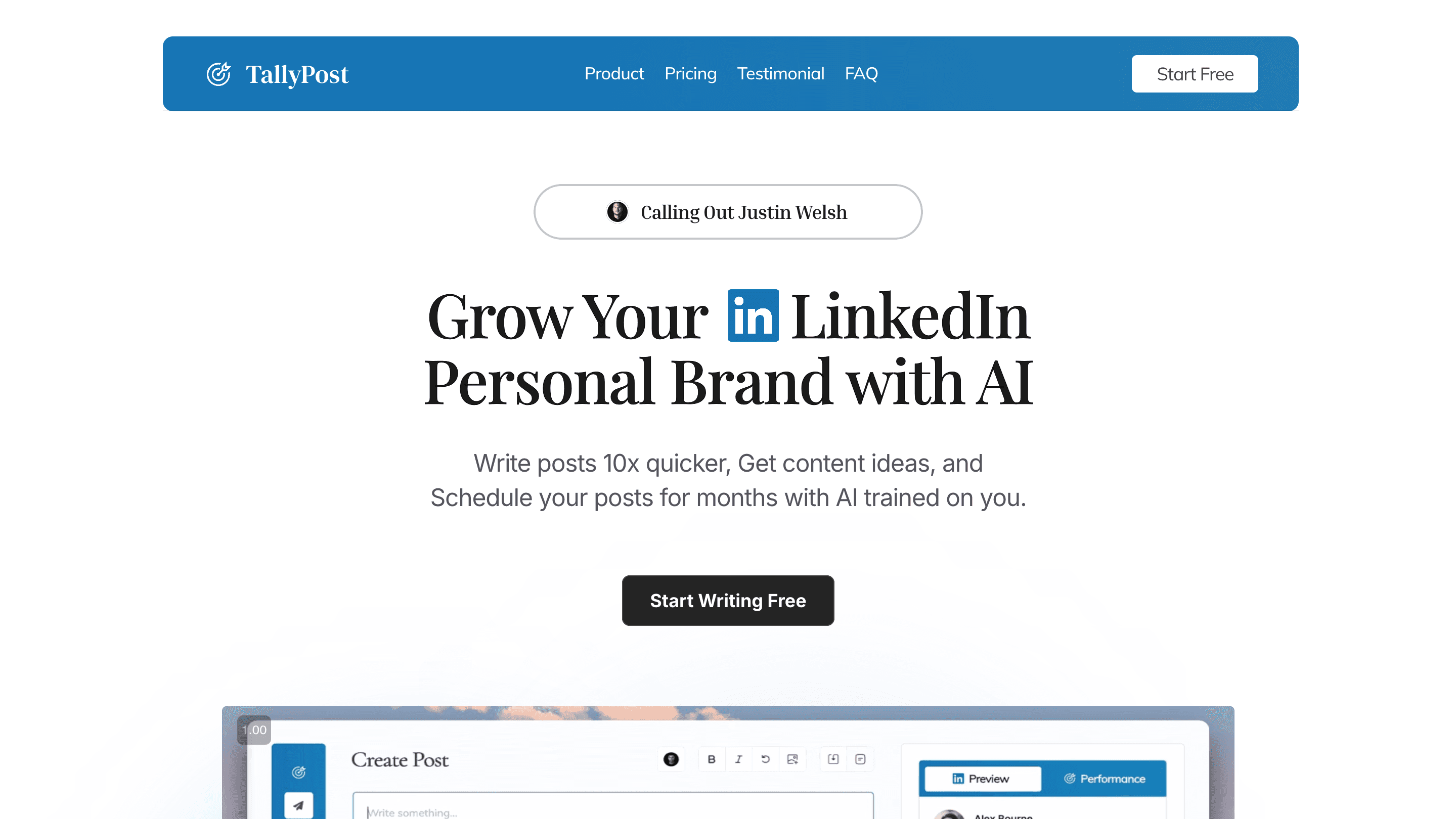 TallyPost product screenshot