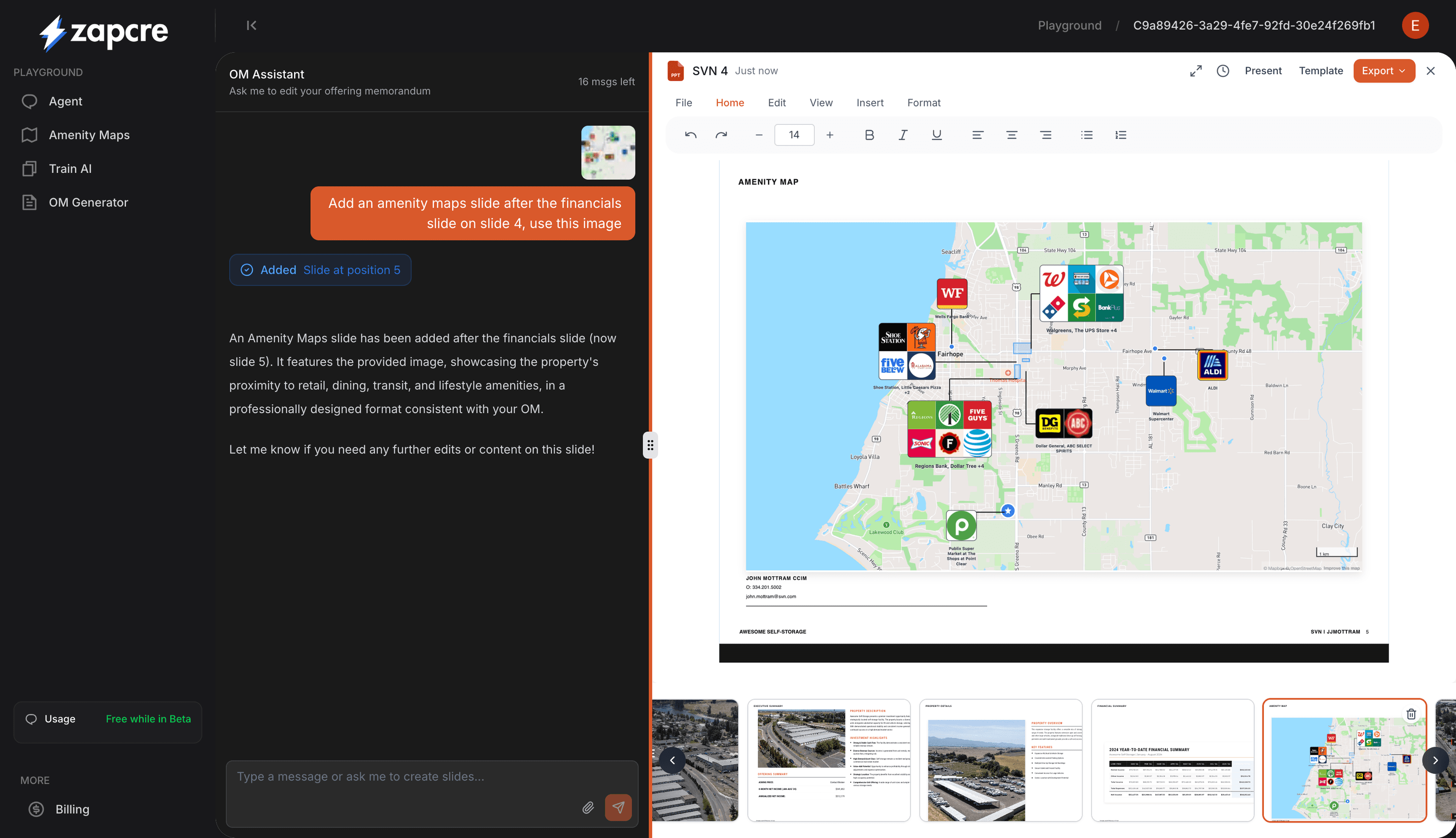 ZapCRE offering memorandum editor and AI assistant